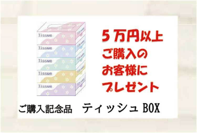 5万円以上ご個乳のお客様にプレゼントがあります